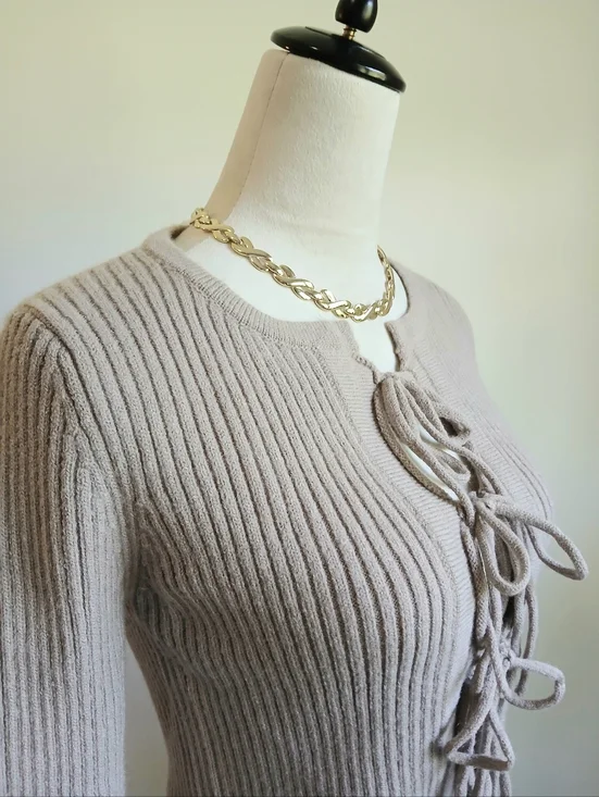 New With Tags-So Me-Cropped long sleeve cardigan-Tan-Size Small - Picture 4 of 7